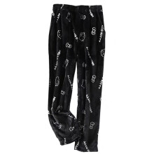 (A, L) Kawaii Sanrio Hello Kitty Pajamas Noir Anime Flanelle Laine Blanc Cartoon Casual Home Pants Automne Mode Pantalon Peluche Cadeau