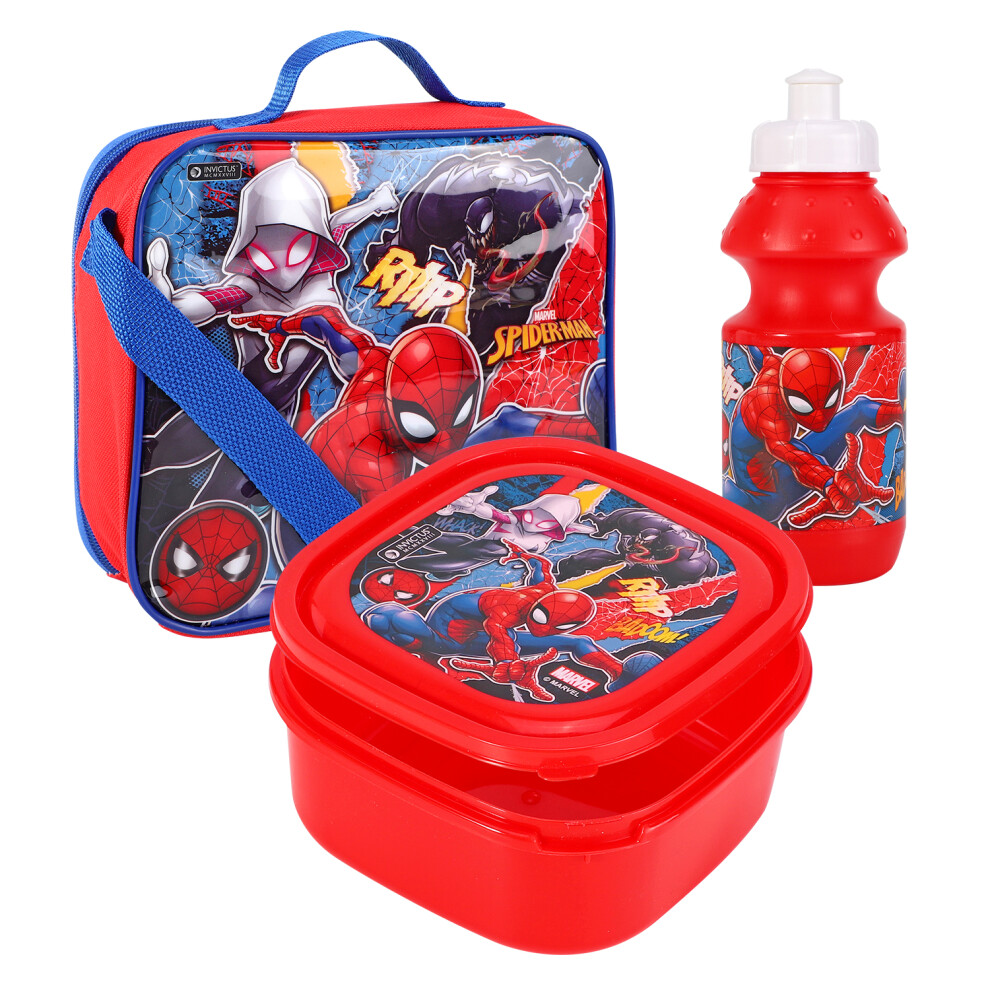 Marvel Spider-Man & Ghost Spider Insulated 3 Piece Lunch Bag Set Boys