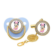 (Blue) Mickey Baby Pacifiers Beautiful Soft Silicone Durable Assorted Colors Collection Pacifiers For Kids Newborn