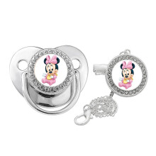 (Silver) Mickey Baby Pacifiers Beautiful Soft Silicone Durable Assorted Colors Collection Pacifiers For Kids Newborn
