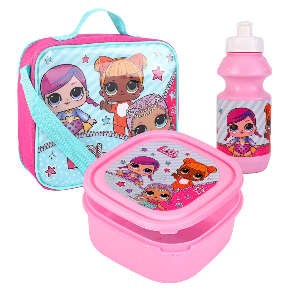 LOL Surprise Lunch Bag Insulated 3 Piece Set Girls Pink Dolls