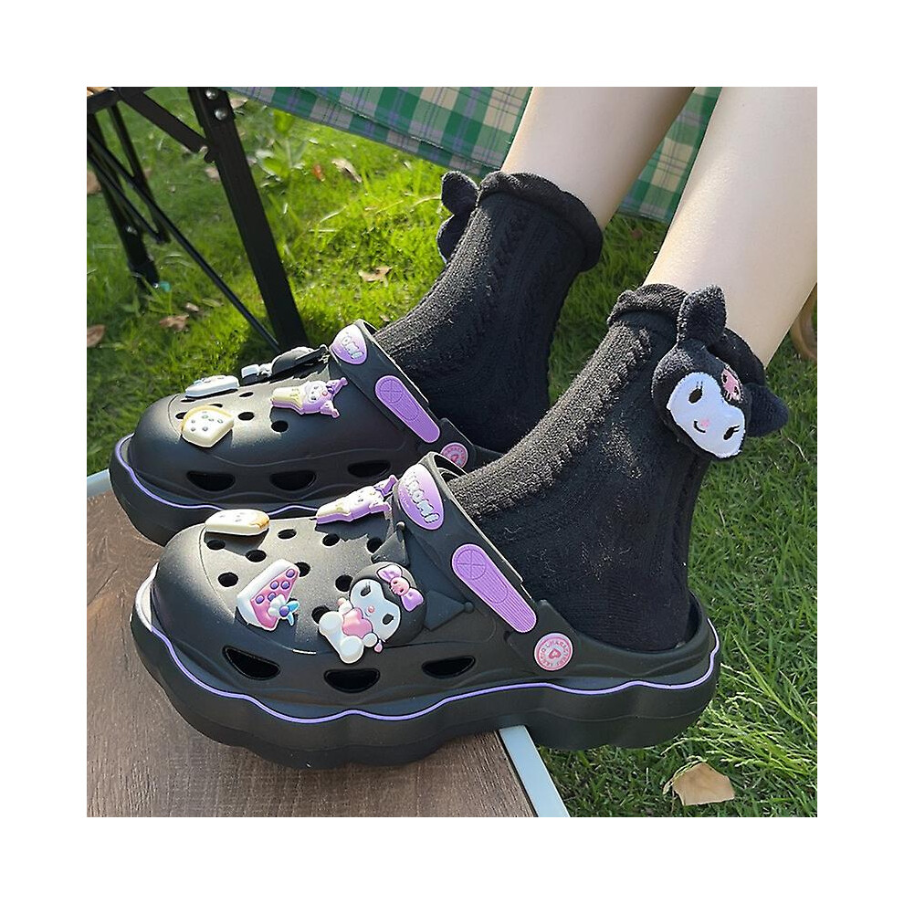 (Sanrio Hellokitty Cinnamoroll Kuromi Slippers Kawaii Anime Home Slippers Soft Thick Bottom Nonslip Garden Breathable Bea) Sanrio Hellokitty Cinnamoro