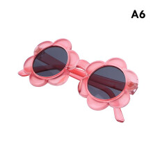 (Pink-Gray) Kids Flower Round Glasses Baby Colorful Sunglasses Boys Girls Eyewear