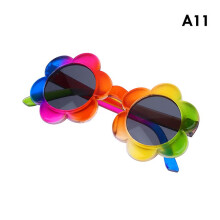 (Multicolor-Gray) Kids Flower Round Glasses Baby Colorful Sunglasses Boys Girls Eyewear