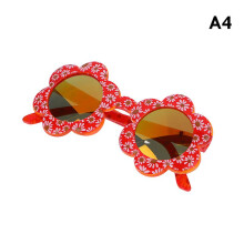(Red-Orange) Kids Flower Round Glasses Baby Colorful Sunglasses Boys Girls Eyewear