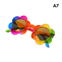 (Multicolor-Orange) Kids Flower Round Glasses Baby Colorful Sunglasses Boys Girls Eyewear