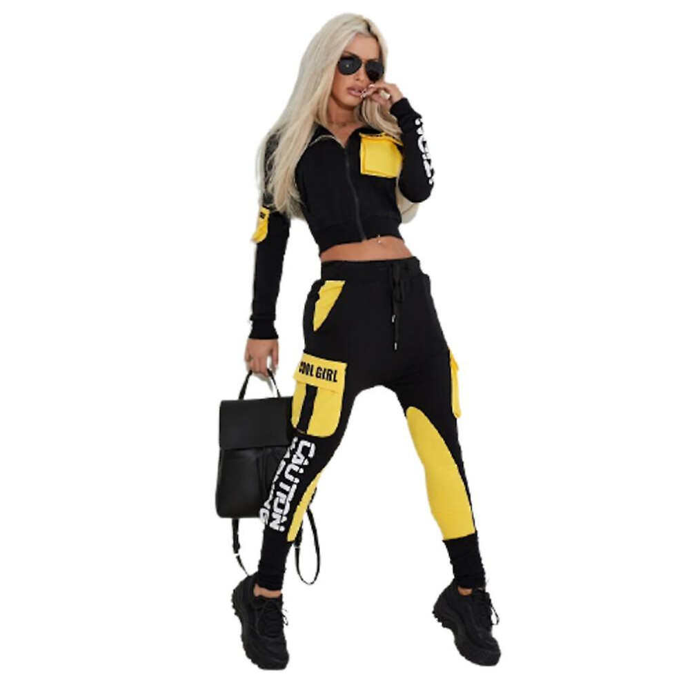 (XL) Women's Patchwork Pockets Zipper Jackets