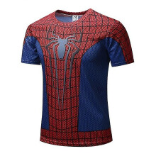 (Red, M) 3d Digital Summer Hot Fashion Short-sleeved Black Spider Comfortable Men's And Women's Sports T-shirt