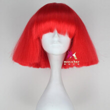 (red) Lady Gaga Wig Black Blonde White Synthetic Hair Cosplay Wig Halloween Party Costume Wigs wig Cap