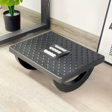 (Black) 1pc Foot Stool for Office Desk - Relieve Fatigue and Improve Posture with Under Table