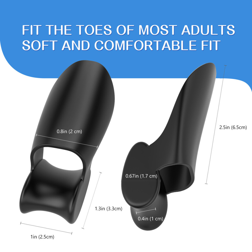 Flemye ((Black)) Transparent Blue Toe Separation Pad Bunion Corrector Valgus Separator
