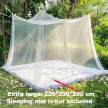 (white) Extra Large Camping Mosquito Net With 1 Door, Durable Canopy Mosquito Net