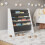 URBN Living (Grey) Kids MDF & Fabric Display Bookshelf Organiser 1