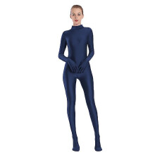 (Blue, XL(height175-180cm)) Aoylisey Adult Black Spandex Full Body Zentai Footed Jumpsuit Unisex Bodysuit Women Handed Unitard Skin Tight Halloween Costume Z