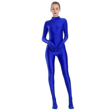 (Royal blue, S(height160-165cm)) Aoylisey Adult Black Spandex Full Body Zentai Footed Jumpsuit Unisex Bodysuit Women Handed Unitard Skin Tight Halloween Costume Z