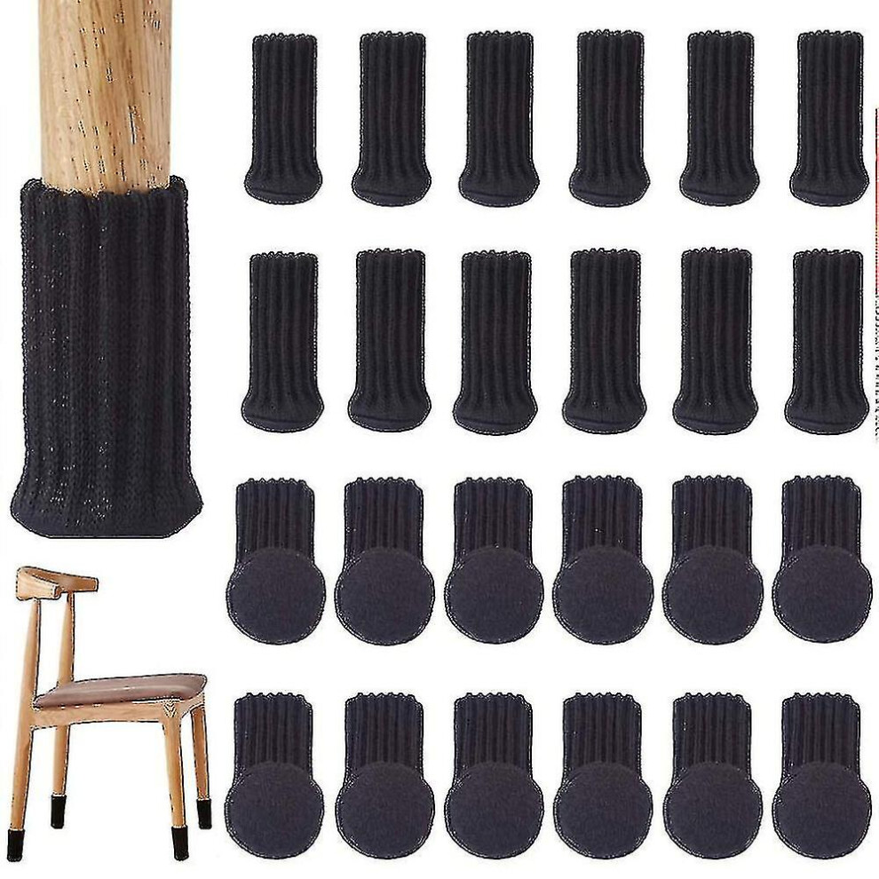 (Black) 24pcs Chair Socks High Elastic Furniture Socks Pads Non-slip Chair-image-OPC-PDXH5TQ-NEW