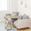 Dripex C Shaped Sofa Couch Bed End Side Table Height Adjustable (Oak) 7