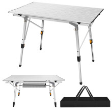 Portable Camping Table Roll-up Aluminium Folding Picnic Table for Outdoor BBQ Party 3FT Gaden Table with Carry Bag