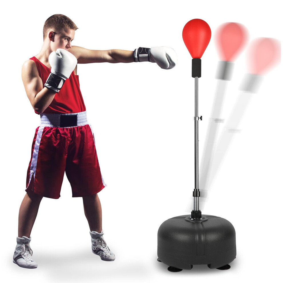 (Red) Speed Punching Ball with Adjustable Height Stand