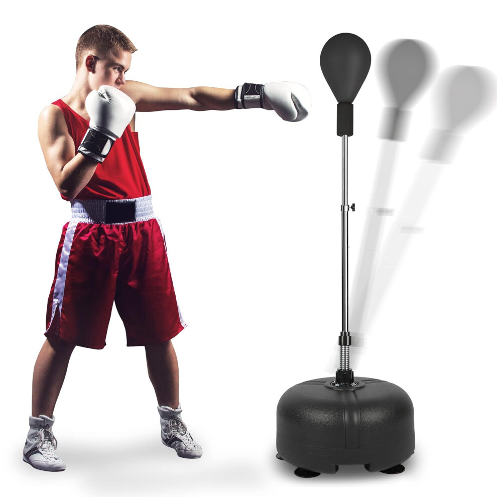 (Black) Speed Punching Ball with Adjustable Height Stand