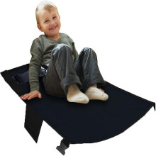 (Black) Airplane Bed Footrest Bed For Kids Hammock Airplane Seat Extender Leg Rest