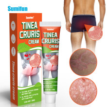 Tinea cruris cream, groin and perianal skin, erythema and papules, antibacterial and antipruritic cream for skin