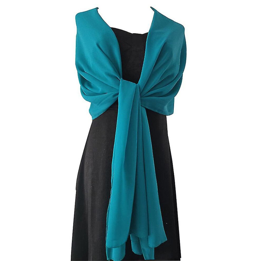 (Emerald Green) Chiffon Shawls Lightweight Wedding Scarf Wraps Capes Party Decoration -t