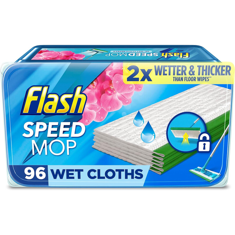 Flash Speedmop Wet Cloth Refills Floor Cleaner Lemon 96 Count (24 x 4)