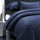 (NAVY BLUE, SINGLE) Stripe Duvet Quilt Cover Set Single Double King 3