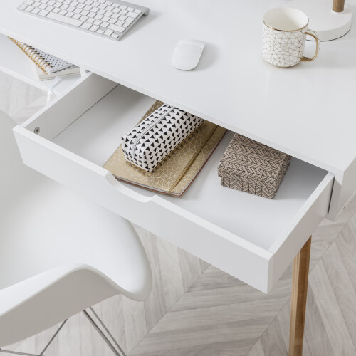 Noa and Nani Ludvig Office Desk Computer Table in Classic White and Natural Pine 1