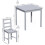 Vida Designs (Grey, 2 Seater) Yorkshire Home Wooden Dining Table & Chairs Set 5