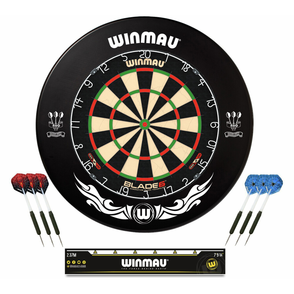 Winmau Blade 6 Dartboard and Xtreme Surround Set with Darts and Oche