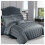 (CHARCOAL, SINGLE) Stripe Duvet Quilt Cover Set Single Double King 1