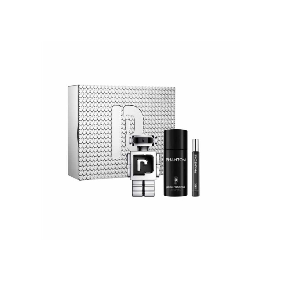Paco Rabanne Phantom Eau De Toilette Spray 100ml Set 3 Pieces