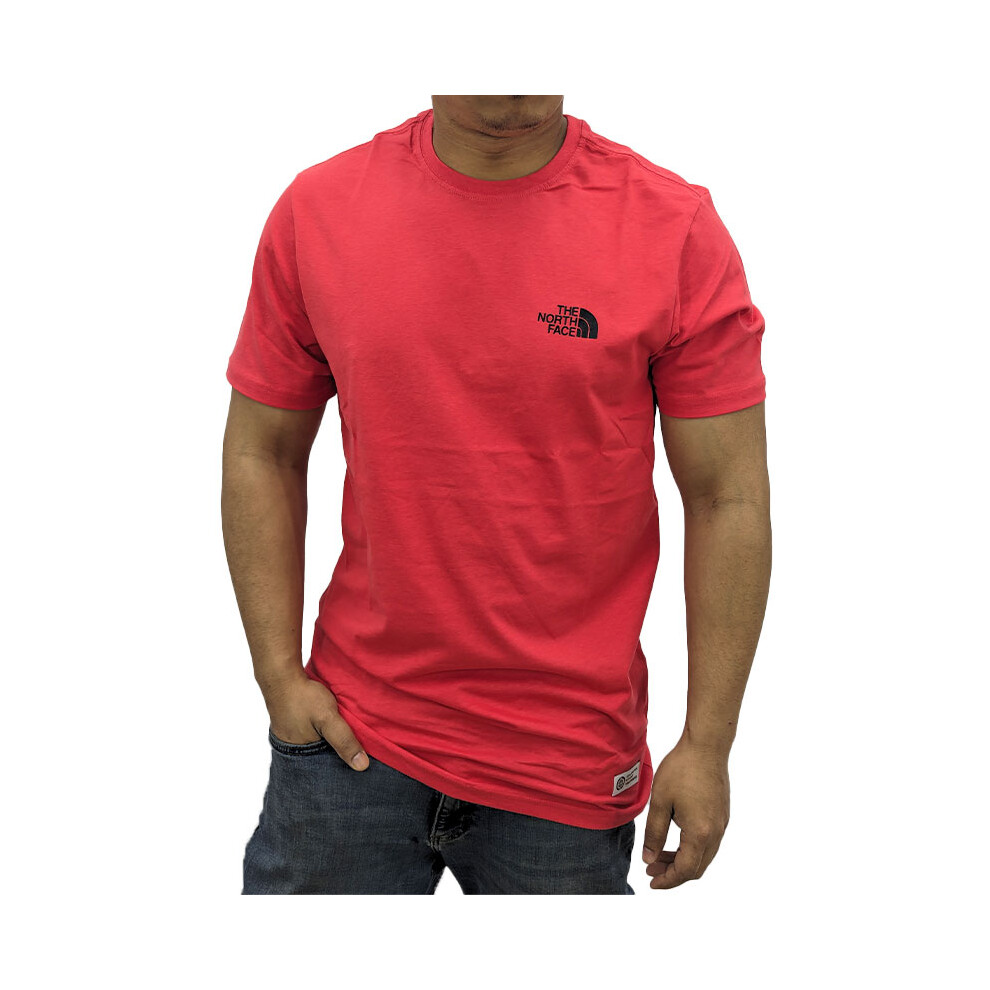 (Red, S) The North Face Mens Graphic TNF Logo T Shirts