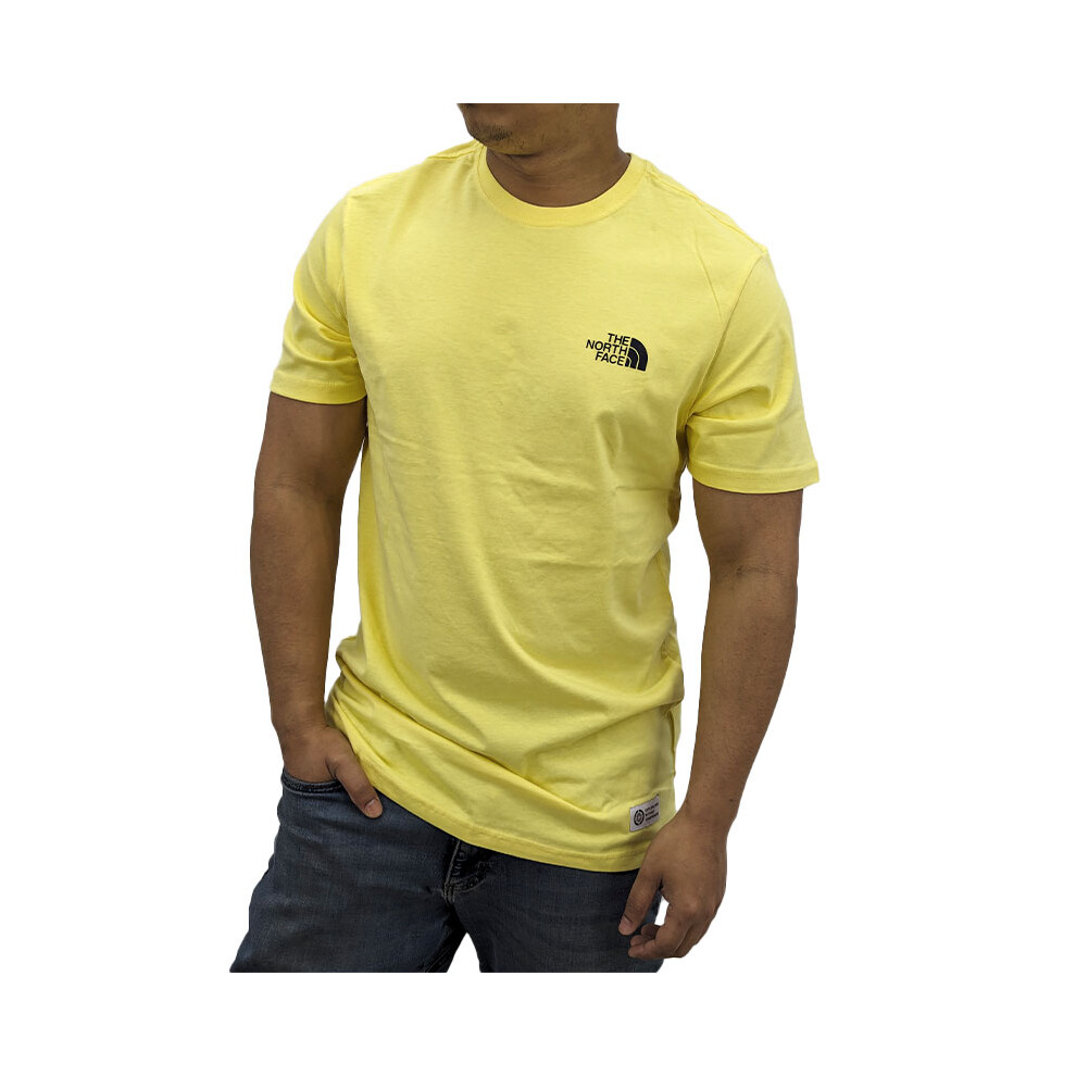 (Yellow, S) The North Face Mens Graphic TNF Logo T Shirts