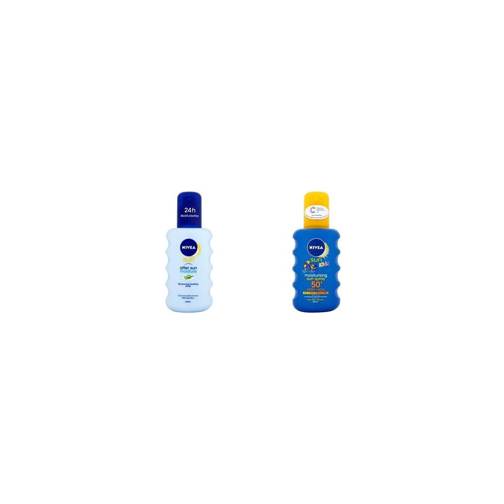 NIVEA SUN Kids Protect & Care Coloured Spray SPF 30+ (200 ml) Sunscreen Spray with SPF 30 Kids Sun Cream for Sensitive Skin Immediately Protects Ag