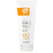 Green People Edelweiss Sun Cream SPF15 200ml | Natural Organic Sunscreen with Tan Accelerator | Eczema Friendly Sensitive Skin | Non Comedogenic