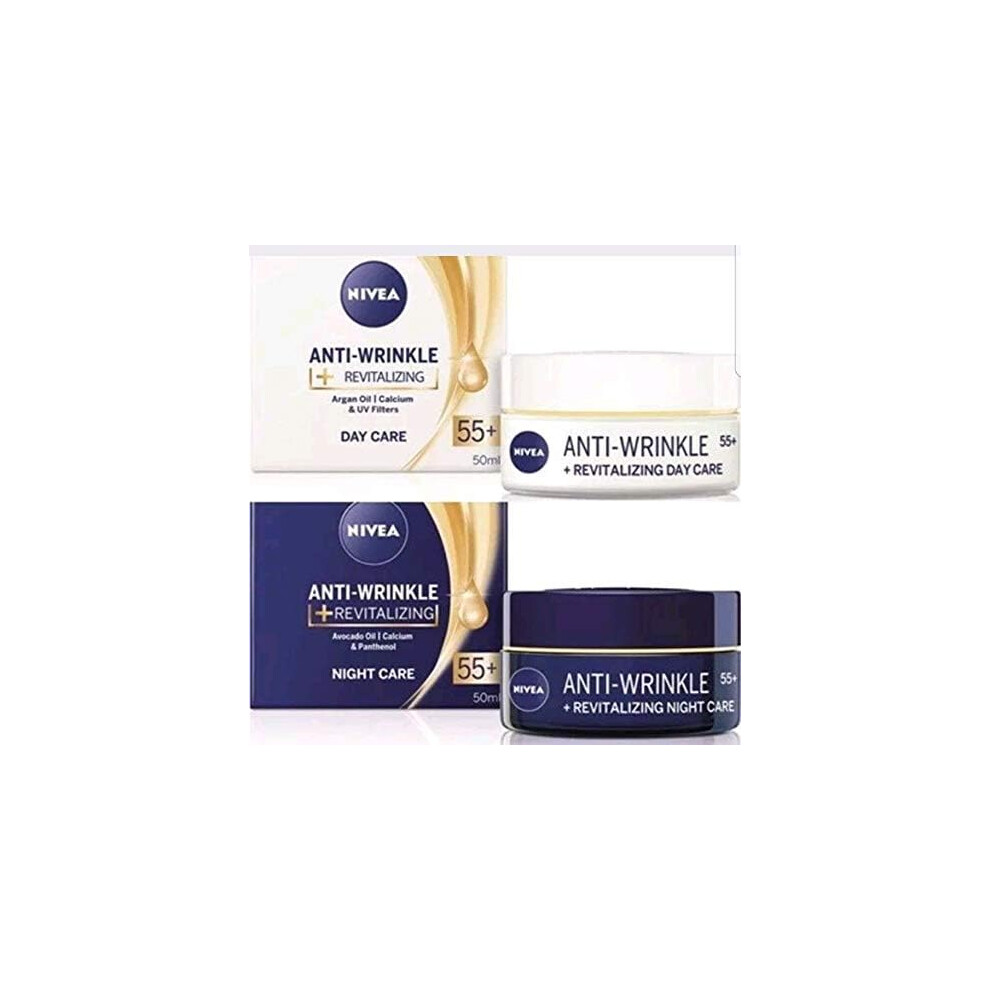 Pack of 2 NIVEA anti-wrinkle + Revitalizing Day + Night Cream