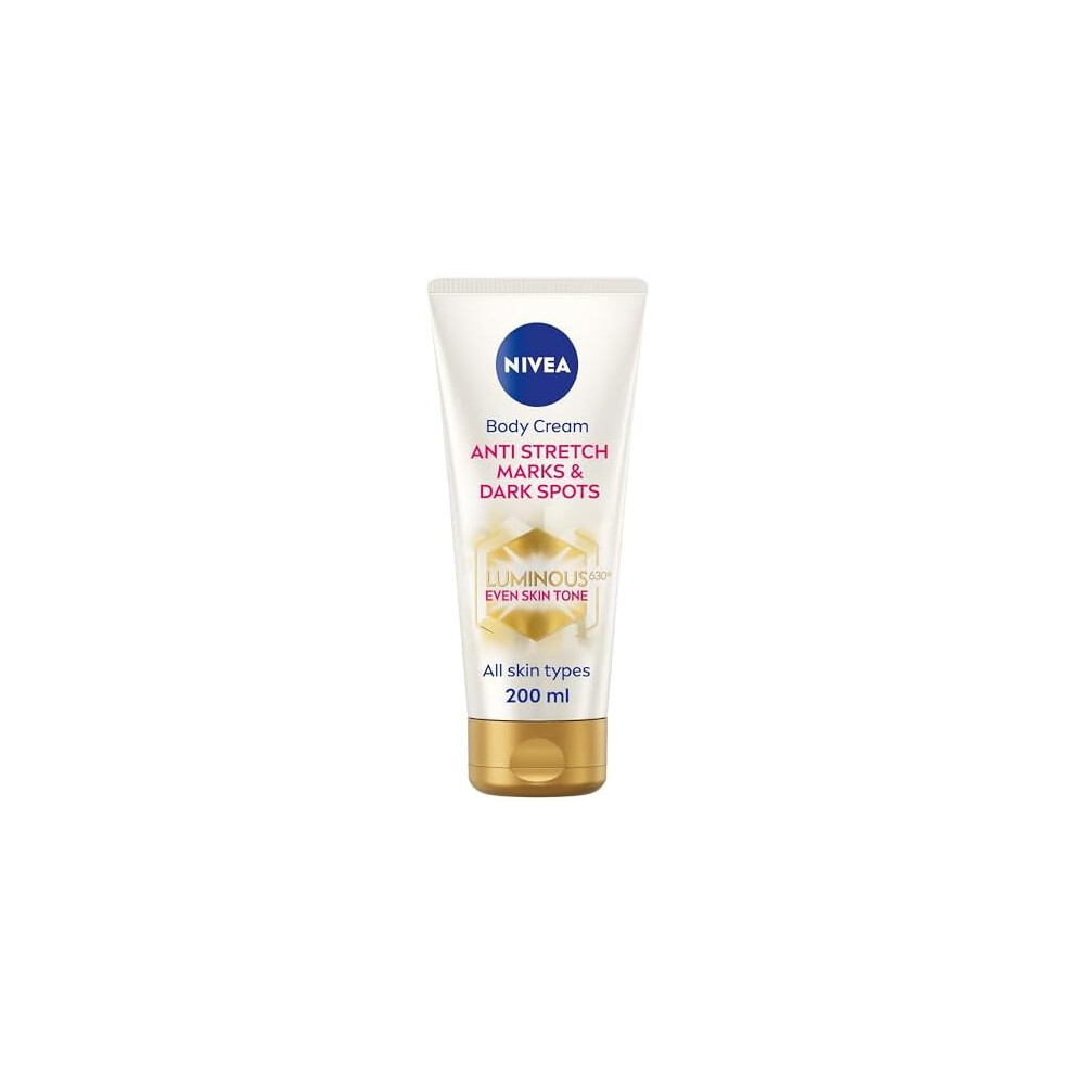 NIVEA Luminous 630 Anti Stretch Marks & Dark Spots Body Cream (200ml) 48-Hour Moisturising Cream Reduces Stretch Marks Sun Blemishes and Pigment S