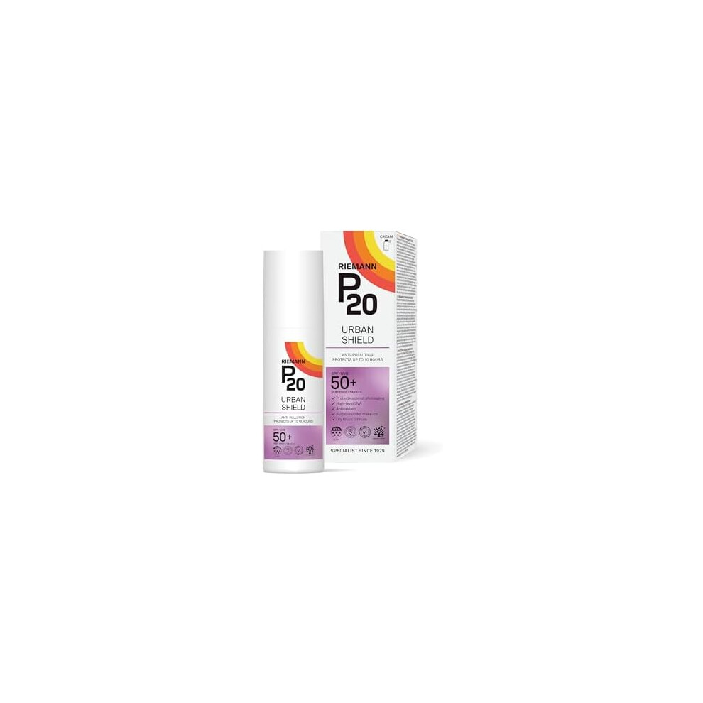RIEMANN P20 Urban Shield SPF50+ FACE 50g UV Protection Cream Anti-Pollution Up To 10 Hours Protection High Performance UVA-PF Protection Securing
