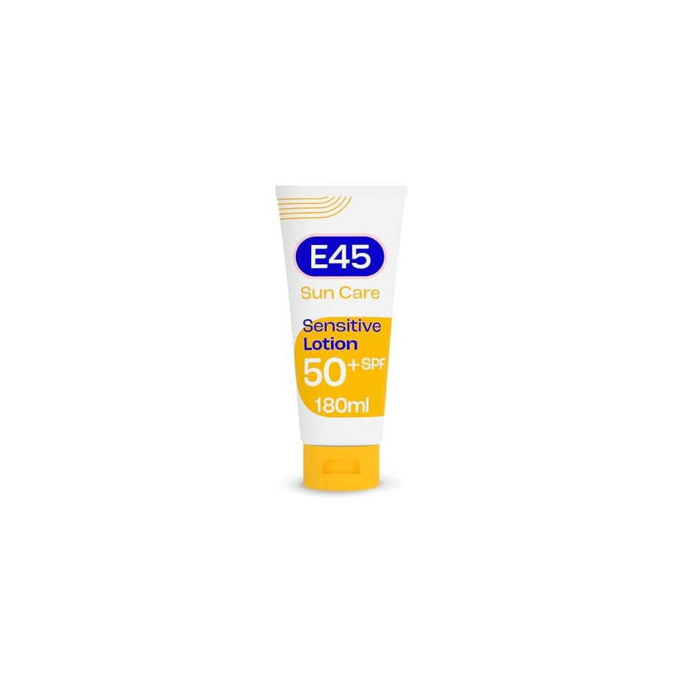 E45 Sun Body Lotion for Sensitive Skin. Hydrating Sun Cream with very high UVA and UVB protection and SPF 50+. For Dry Skin Sensitive Skin and Ecze