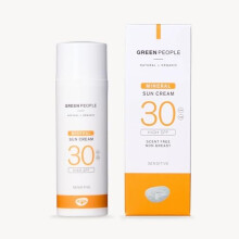 Green People Mineral Sun Cream SPF30 50ml| Natural Organic Zinc Oxide Sunscreen | Eczema Friendly Sensitive Skin Prickly Heat | Non Comedogenic