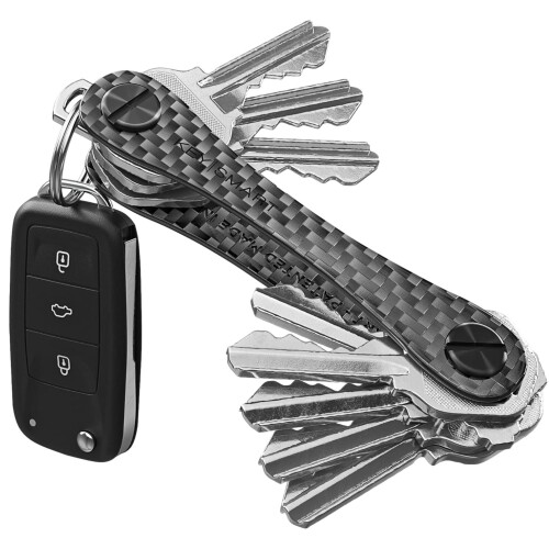KeySmart KeySmart Original Compact Key Holder Carbon Fiber 3K Weave