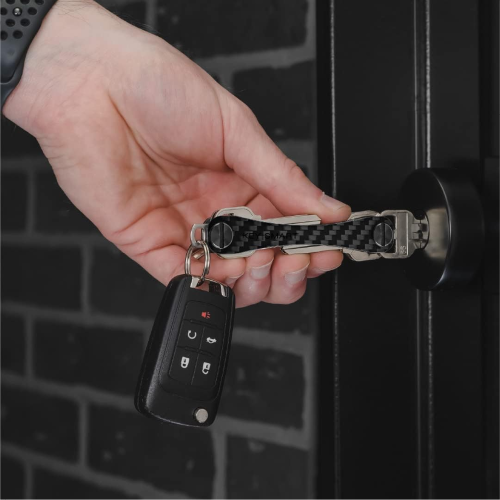 KeySmart KeySmart Original Compact Key Holder Carbon Fiber 3K Weave 1