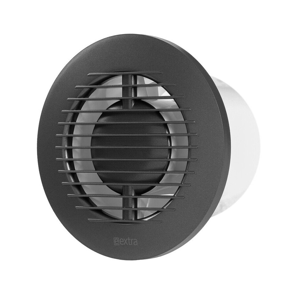 Anthracite Silent Round Bathroom Extractor Fan 100mm / 4