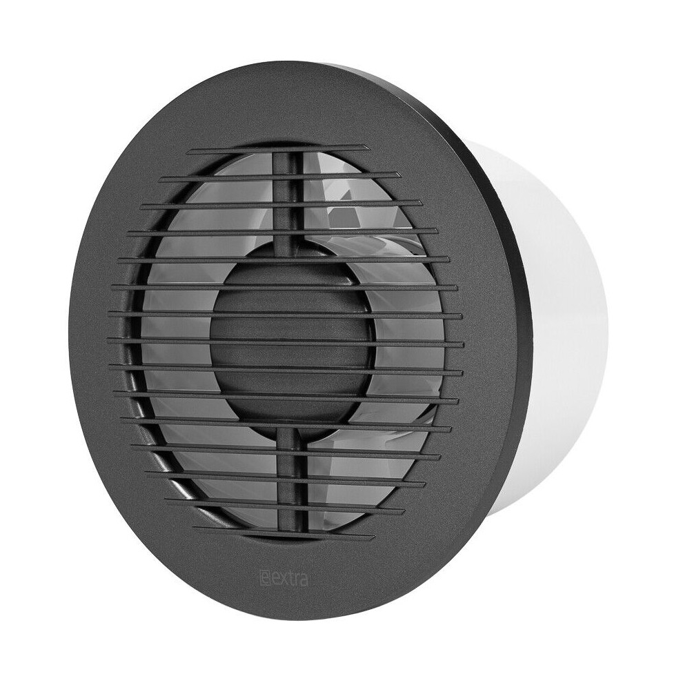 Anthracite Silent Round Bathroom Extractor Fan 125Mm / 5" 5056517982303