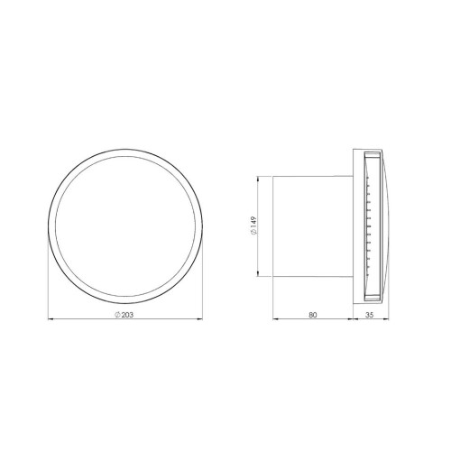 Silent Round Bathroom Extractor Fan 150mm / 6" with Timer 1