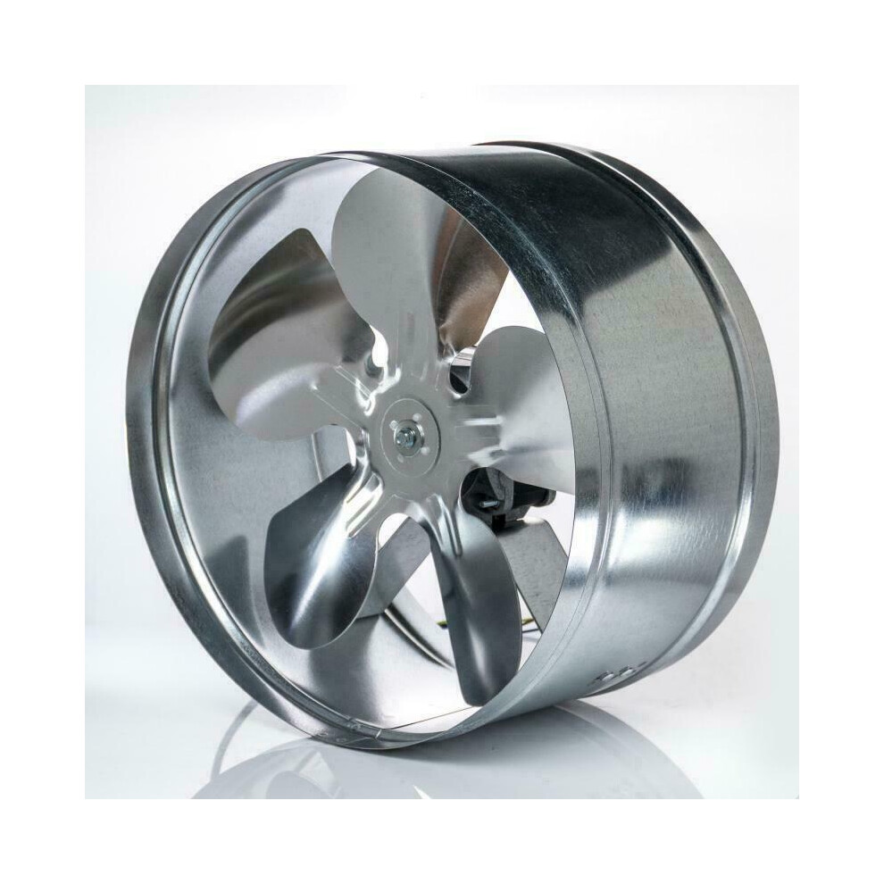 Industrial Duct Extractor Fan 245Mm/9.65 Size Silver Metal 5056517982211