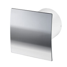 Modern Polished Chrome Bathroom Extractor Fan 100mm with Timer
